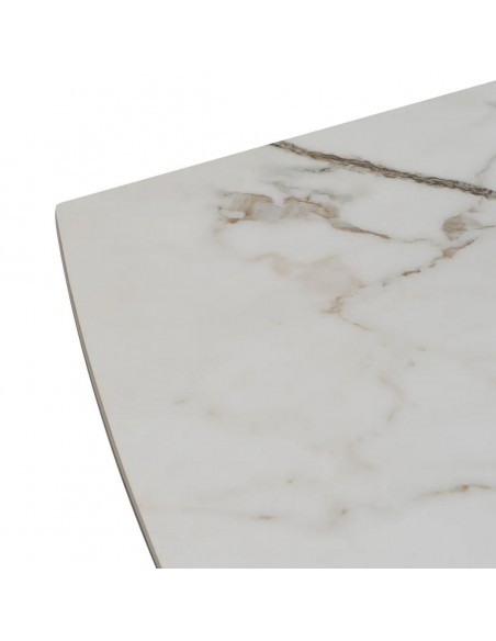 Mesa extensível Altea 180(260) x 90, vidro porcelânico simil mármore.