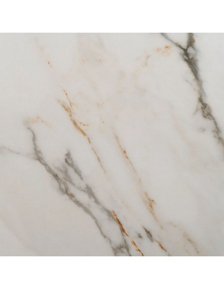 Mesa extensível Altea 180(260) x 90, vidro porcelânico simil mármore.