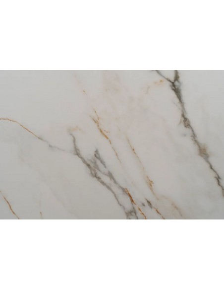 Mesa extensível Altea 180(260) x 90, vidro porcelânico simil mármore.