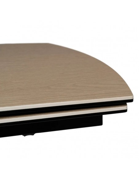 Mesa extensível Altea 180(260) x 90, vidro porcelânico natural e metal.