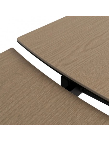 Mesa extensível Altea 180(260) x 90, vidro porcelânico natural e metal.
