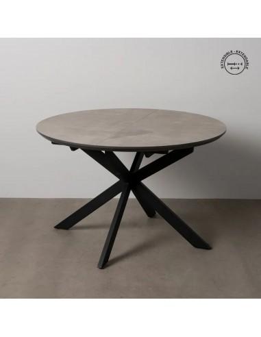 Mesa Extensible Redonda 120-160 NEXO MDF gris y...