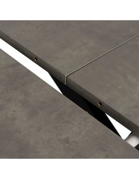 Mesa redonda extensível NEXO 120-160 em MDF cor cinza e metal preto