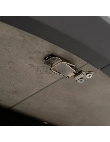 Mesa redonda extensível NEXO 120-160 em MDF cor cinza e metal preto