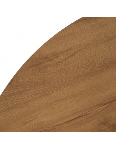 Mesa Extensible Redonda 120-160 NEXO MDF roble y metal Negra