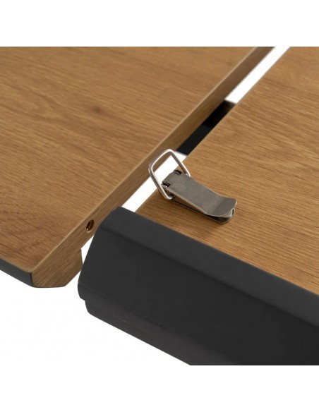 Mesa Extensible Redonda 120-160 NEXO MDF roble y metal Negra