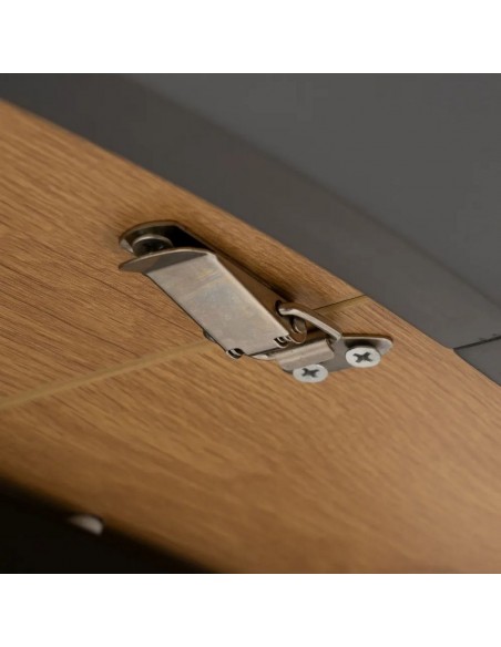 Mesa Extensible Redonda 120-160 NEXO MDF roble y metal Negra