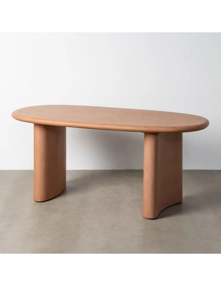 Mesa Comedor ovalada 180x90 SIRI, Terrazo y Microcemento teja