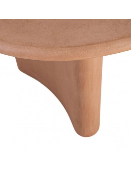 Mesa de jantar oval SIRI 180x90, em terrazo e microcimento teja