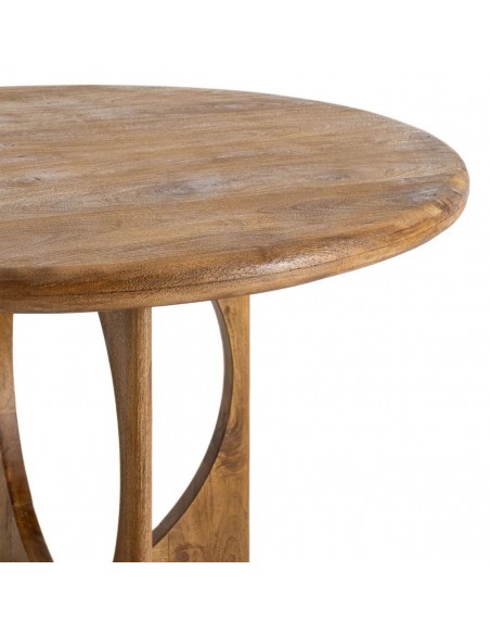 Mesa étnica redonda SIENNA 125 em madeira de manga cor mel