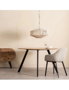 Mesa de Comedor Redonda 130 OSLO Madera de Mango y metal 2