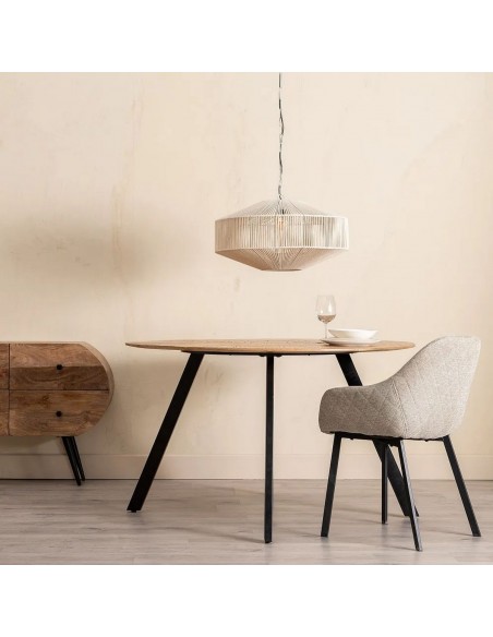 Mesa de Comedor Redonda 130 OSLO Madera de Mango y metal