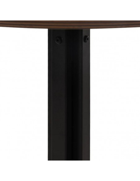 Mesa de cozinha estilo bistrô de 60 cm, em MDF natural e metal preto.