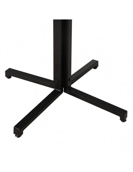 Mesa de cozinha estilo bistrô de 60 cm, em MDF natural e metal preto.