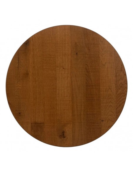 Mesa de cozinha estilo bistrô de 60 cm, em MDF natural e metal preto.