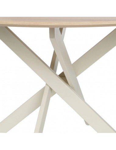 Mesa de Comedor Redonda Ruth120 Natural y Crema...