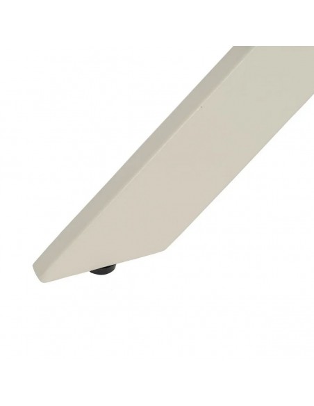 Mesa de jantar redonda Ruth 120, em tons naturais e creme, MDF e metal.