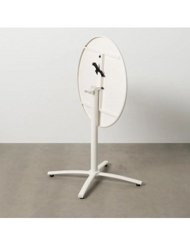 Mesa exterior Plegable redonda 70 acero blanco...