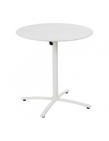 Mesa exterior Plegable redonda 70 acero blanco...
