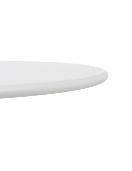 Mesa dobrável redonda para exterior 70, aço branco compacto.