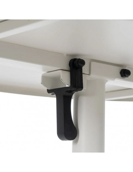 Mesa dobrável redonda para exterior 70, aço branco compacto.