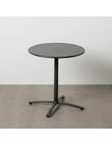 Mesa dobrável redonda compacta para exterior 70 cm, aço cinzento antracite.