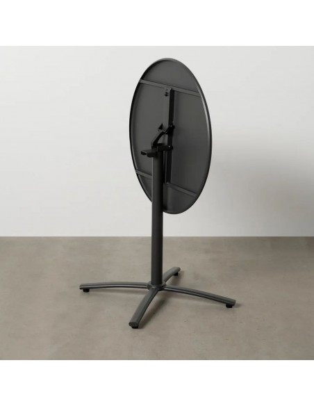 Mesa dobrável redonda compacta para exterior 70 cm, aço cinzento antracite.