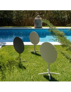 Mesa exterior Plegable redonda 70 compacta, acero taupe 2