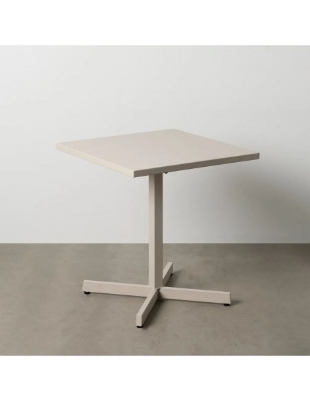 Mesa dobrável quadrada compacta para exterior, 70 cm, aço cor taupe