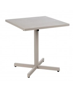 Mesa Plegable exterior cuadrada 70 compacta, acero taupe
