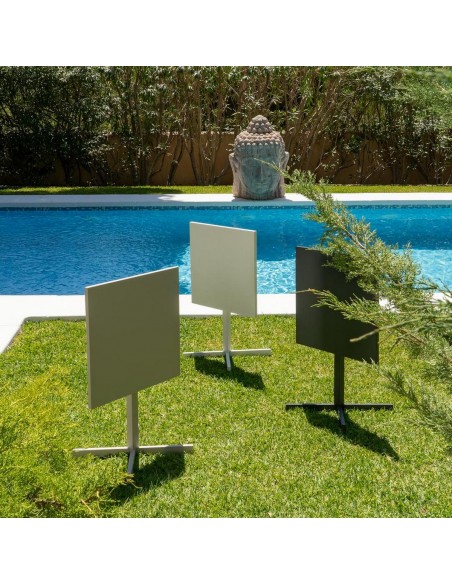 Mesa Plegable exterior cuadrada 70 compacta, acero gris antracita