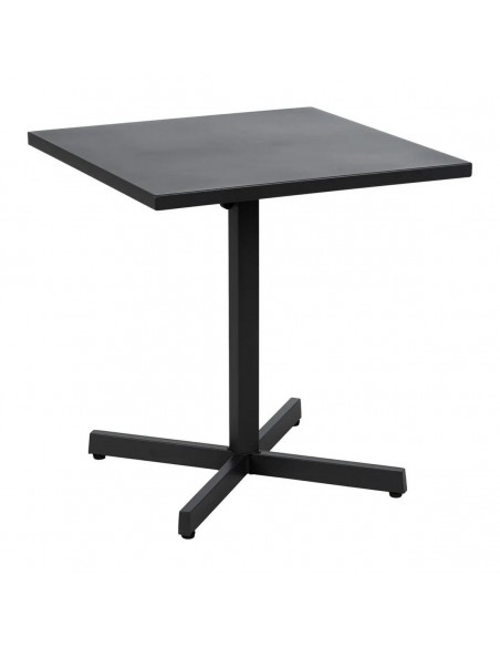 Mesa dobrável quadrada compacta para exterior, 70 cm, aço cinza antracite