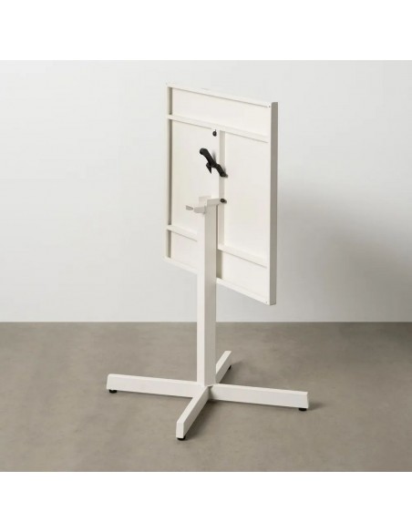 Mesa Plegable exterior cuadrada 70 compacta, acero blanco