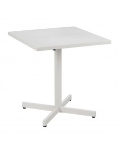 Mesa Plegable exterior cuadrada 70 compacta, acero blanco