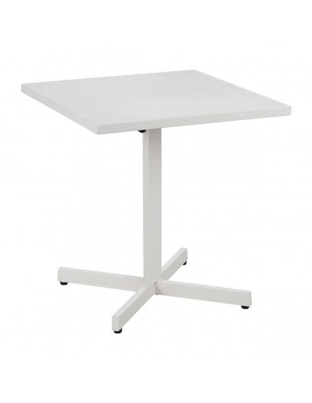 Mesa Plegable exterior cuadrada 70 compacta, acero blanco