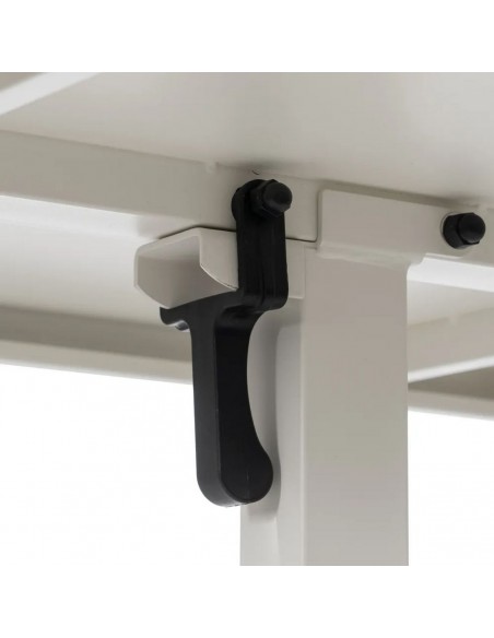 Mesa dobrável quadrada compacta para exterior, 70 cm, aço branco