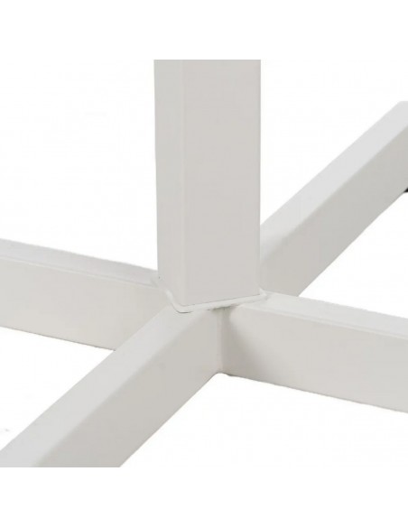 Mesa dobrável quadrada compacta para exterior, 70 cm, aço branco