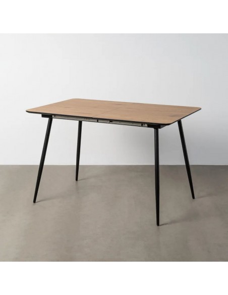 Mesa extensível 120(160) x 80 TERRA cor natural e metal preto