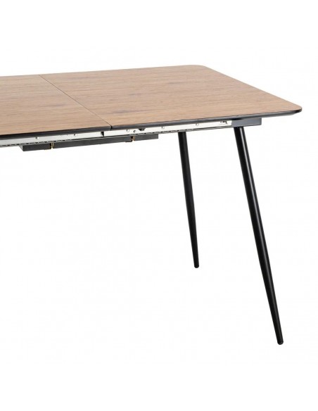 Mesa extensível 120(160) x 80 TERRA cor natural e metal preto