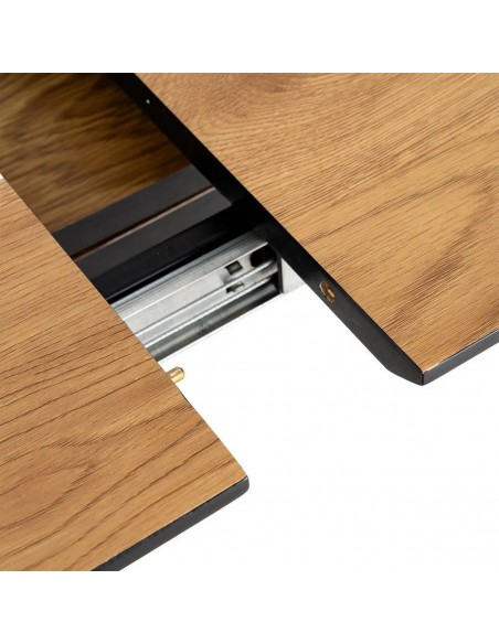 Mesa extensible 120(160) x 80 TERRA color natural y metal negro