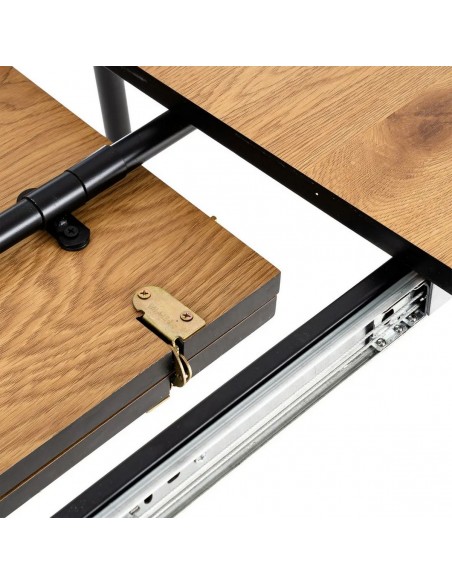 Mesa extensível 120(160) x 80 TERRA cor natural e metal preto