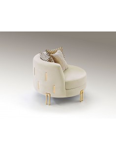 Sillón VIENA de Estilo Elegante en Terciopelo Blanco Roto... 2