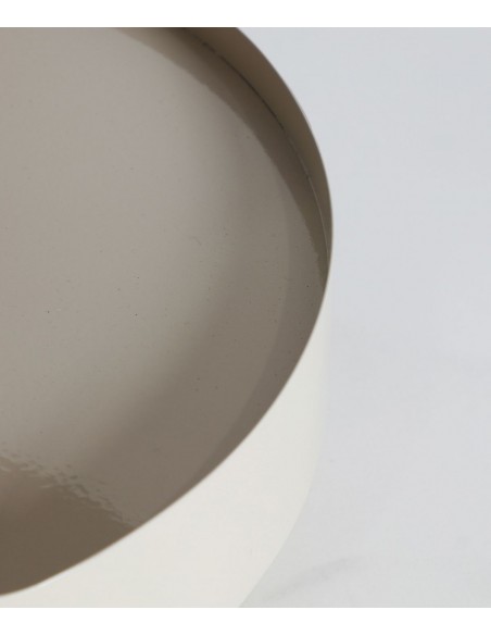 Mesinha de Cabeceira Mist design compacto brilho branco sujo