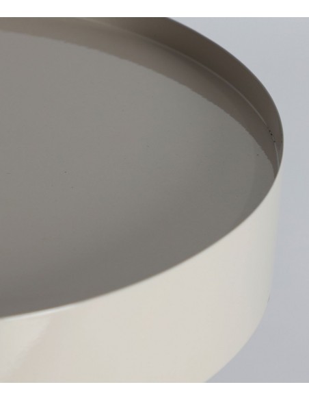 Mesinha de Cabeceira Mist design compacto brilho branco sujo