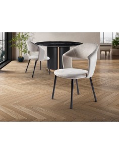 Cadeira WILLY moderna em metal preto e estofado efeito... 2