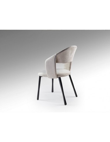 Silla WILLY de Estilo Moderno en Metal Negro y...