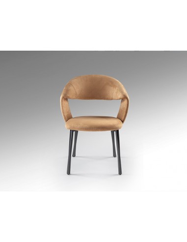 Silla WILLY de Estilo Moderno en Metal Negro y...