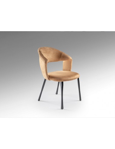 Silla WILLY de Estilo Moderno en Metal Negro y...