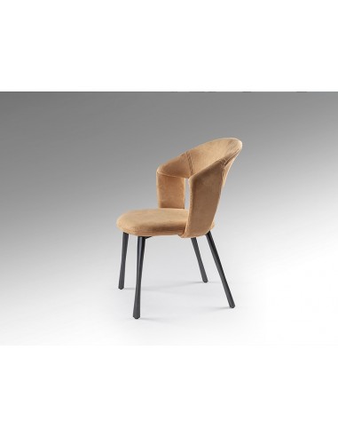 Silla WILLY de Estilo Moderno en Metal Negro y...