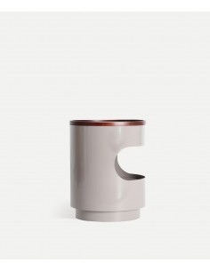 Mesita de noche NOA de diseño en hierro gris brillo y... 2